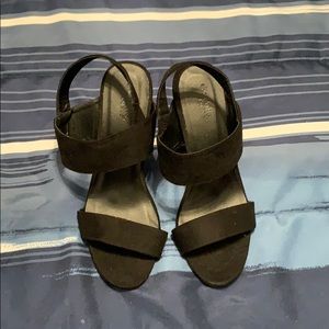 Black strap high heels